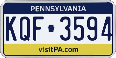 PA license plate KQF3594
