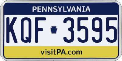 PA license plate KQF3595