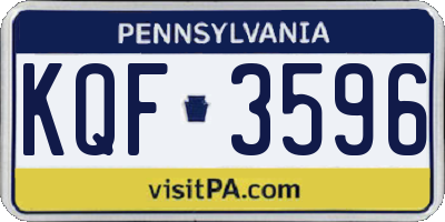 PA license plate KQF3596