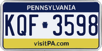 PA license plate KQF3598