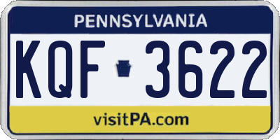 PA license plate KQF3622
