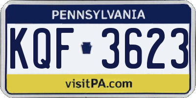PA license plate KQF3623