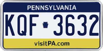 PA license plate KQF3632