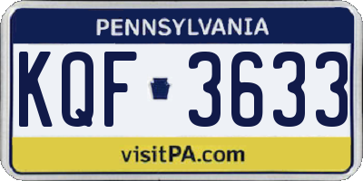 PA license plate KQF3633