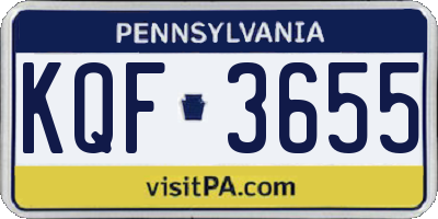 PA license plate KQF3655