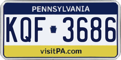 PA license plate KQF3686