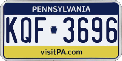 PA license plate KQF3696