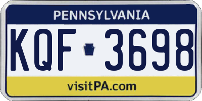 PA license plate KQF3698