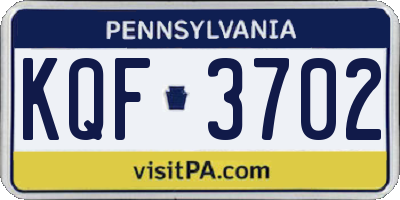 PA license plate KQF3702