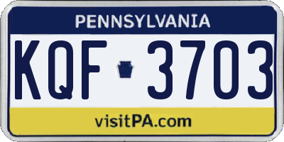 PA license plate KQF3703