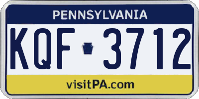 PA license plate KQF3712