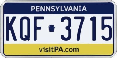 PA license plate KQF3715