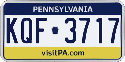 PA license plate KQF3717