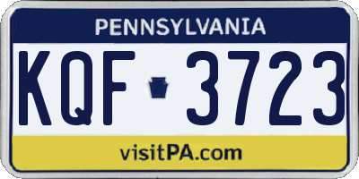 PA license plate KQF3723