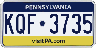 PA license plate KQF3735
