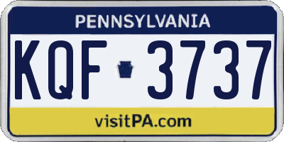 PA license plate KQF3737