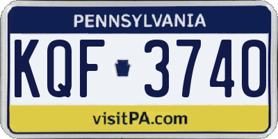 PA license plate KQF3740