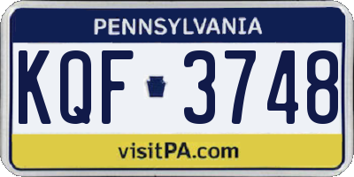 PA license plate KQF3748