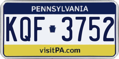 PA license plate KQF3752