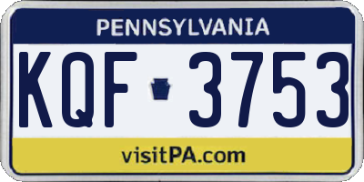 PA license plate KQF3753