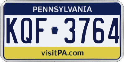 PA license plate KQF3764