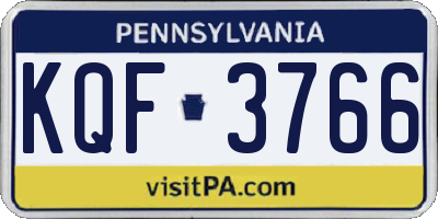 PA license plate KQF3766