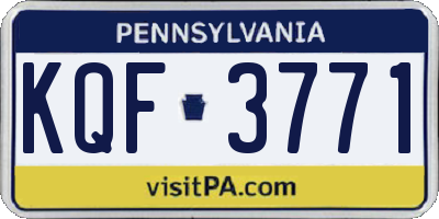 PA license plate KQF3771
