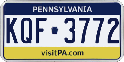 PA license plate KQF3772