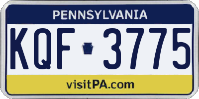 PA license plate KQF3775