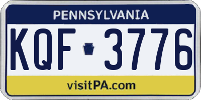 PA license plate KQF3776