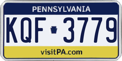 PA license plate KQF3779