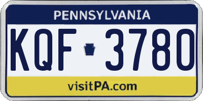PA license plate KQF3780