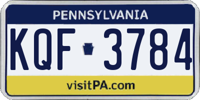 PA license plate KQF3784