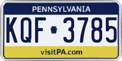 PA license plate KQF3785