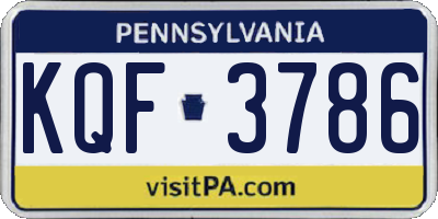 PA license plate KQF3786
