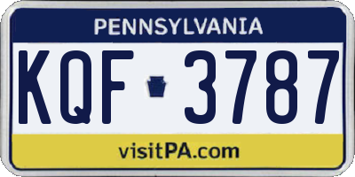 PA license plate KQF3787