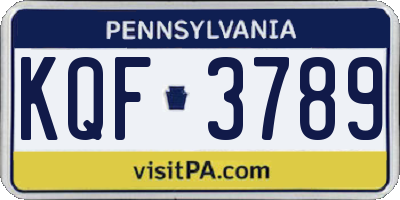 PA license plate KQF3789