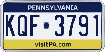 PA license plate KQF3791