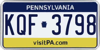 PA license plate KQF3798