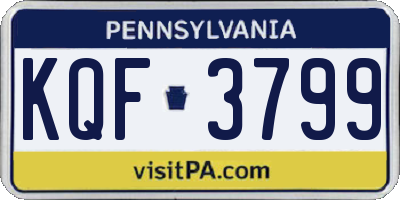 PA license plate KQF3799