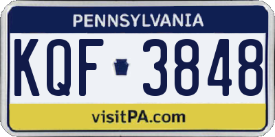 PA license plate KQF3848