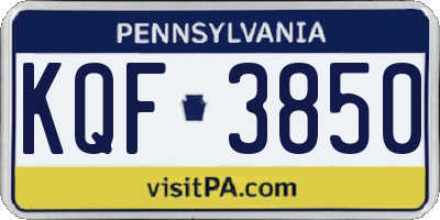 PA license plate KQF3850