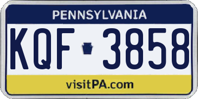 PA license plate KQF3858