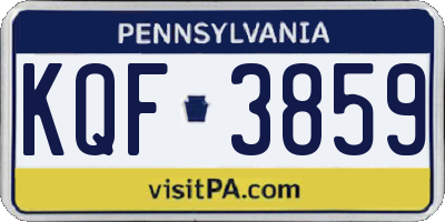 PA license plate KQF3859