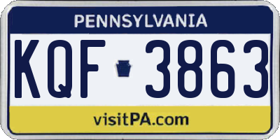 PA license plate KQF3863