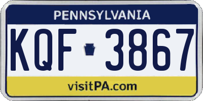PA license plate KQF3867