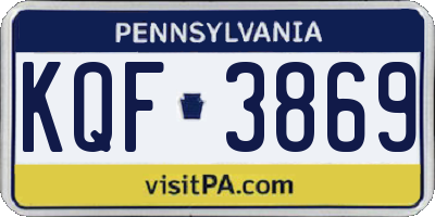 PA license plate KQF3869