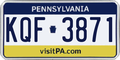 PA license plate KQF3871