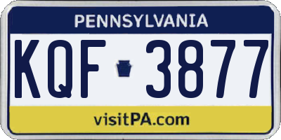 PA license plate KQF3877