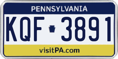 PA license plate KQF3891